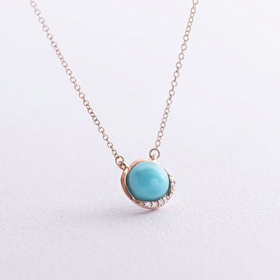 Золоте кольє (бірюза, діаманти) колб0126sc