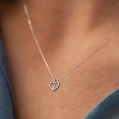 Колье "Сердечко" в белом золоте кол02379 №6