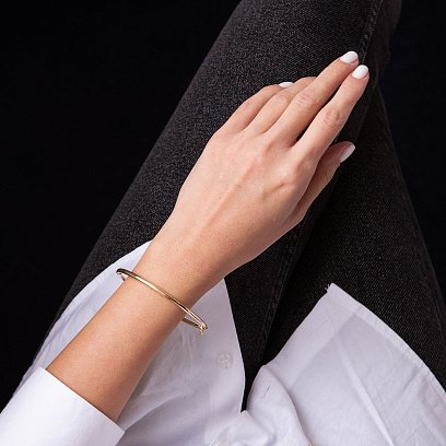 Жорсткий браслет в жовтому золоті б04751 №3