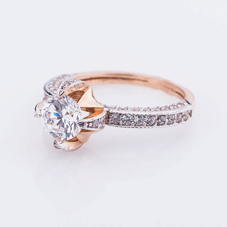 Помолвочное кольцо (фианиты) к01670 от ювелирного магазина Оникс - 3