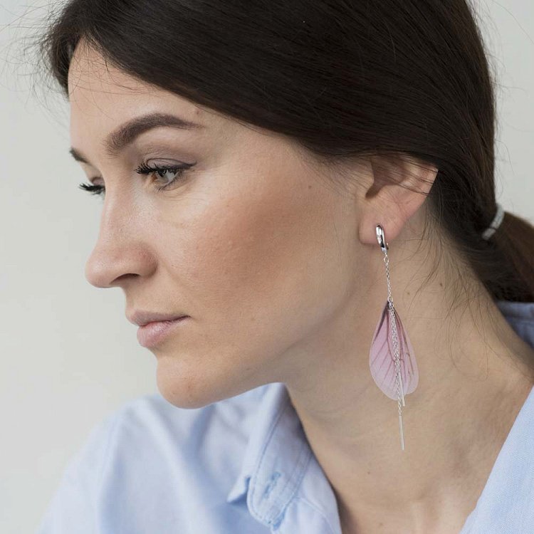 Срібні сережки "Крила" 122140 від ювелірного магазину Онікс - 2