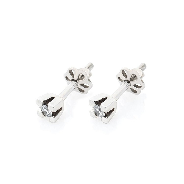 Серьги-пусеты с фианитами (2мм) с02482 от ювелирного магазина Оникс - 3