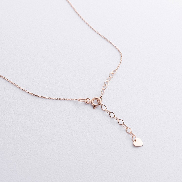 Колье "Сердце" с фианитом (красное золото) кол02564 от ювелирного магазина Оникс - 4