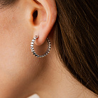 Сережки - кільця в білому золоті с09331 от ювелирного магазина Оникс - 1