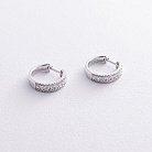 Золоті сережки - кільця з діамантами сб0447mi от ювелирного магазина Оникс - 2