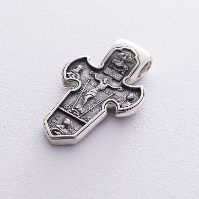 Крестик из серебра (чернение) "Распятие. Архангел Михаил" 13353 №4