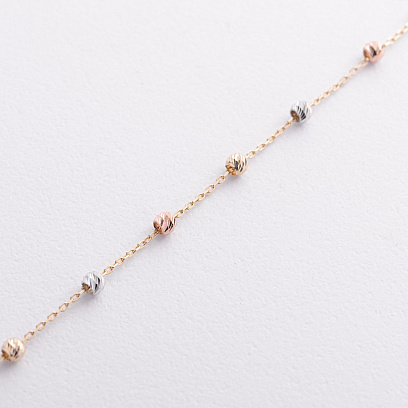 Браслет "Шарики" в трех цветах золота б04225 №3