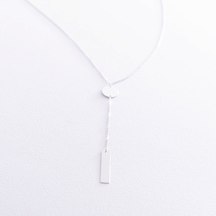 Колье в белом золоте (возможна гравировка) кол01587 от ювелирного магазина Оникс - 2