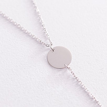 Колье "Монетки" в белом золоте 860417В №3