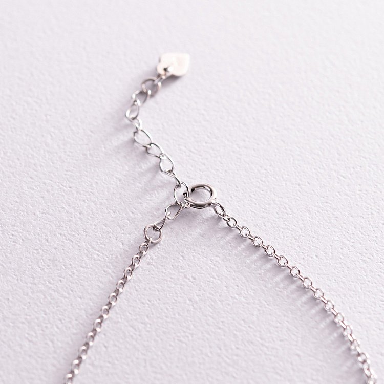 Срібне кольє "Сердечко" з фіанітами 181181 від ювелірного магазину Онікс - 4