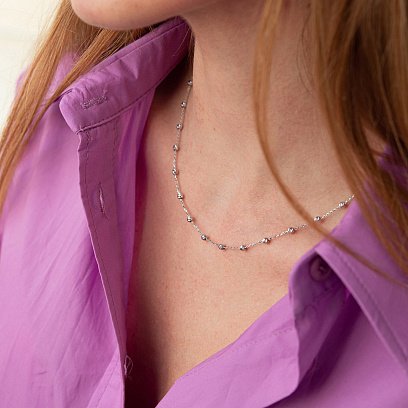 Колье "Шарики" в белом золоте кол01971 №2