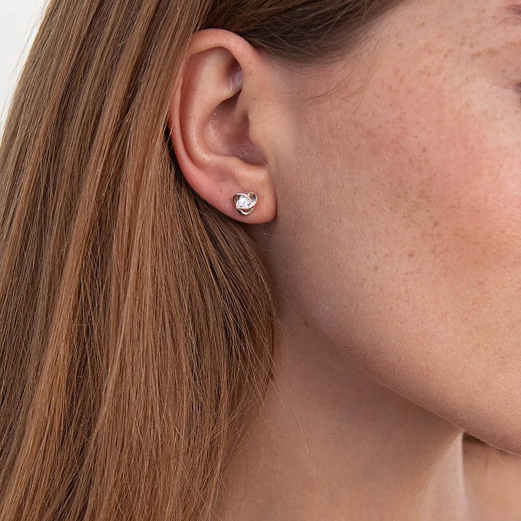 Серебряные серьги - пусеты с фианитами 121625 от ювелирного магазина Оникс - 6