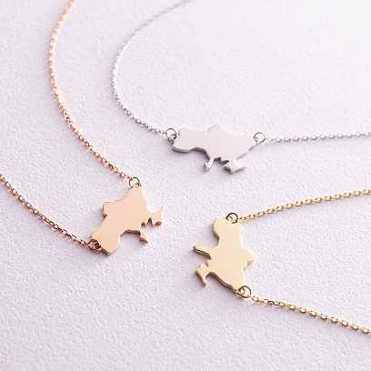 Колье "Моя Украина" в желтом золоте (возможна гравировка) кол02299 №3