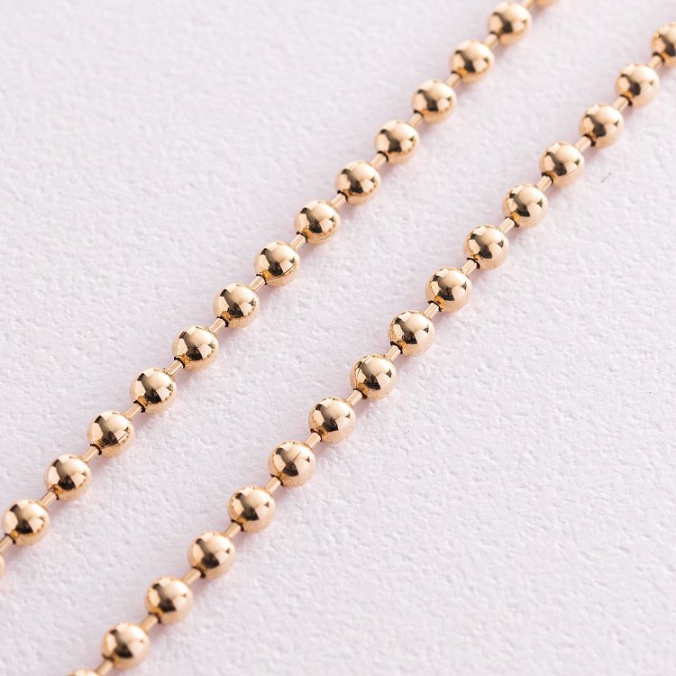 Кульковий ланцюжок у жовтому золоті ц00427 від ювелірного магазину Онікс - 2