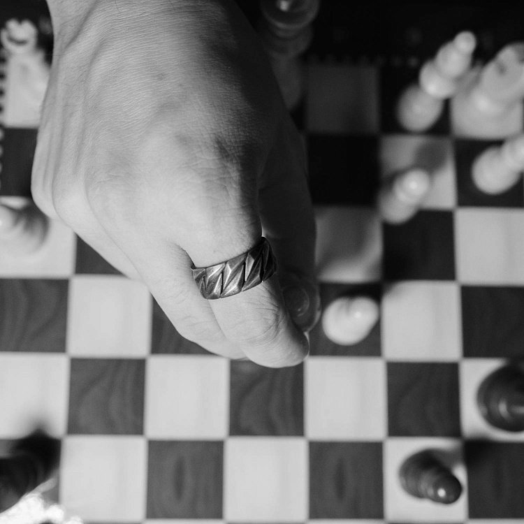 Срібна каблучка "Кубинський ланцюжок" 112685 від ювелірного магазину Онікс - 7