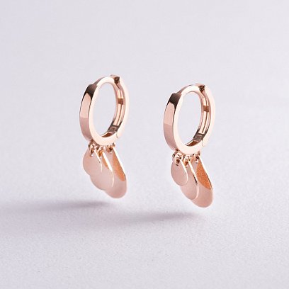 Золотые серьги "Капельки" с07569