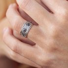 Серебряное кольцо "Вышиванка" (черные фианиты) 1113ч от ювелирного магазина Оникс - 6