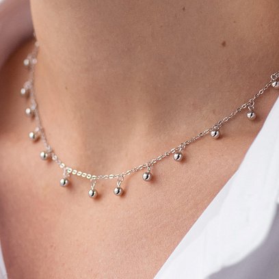 Срібне кольє "Кульки" 181247 №7