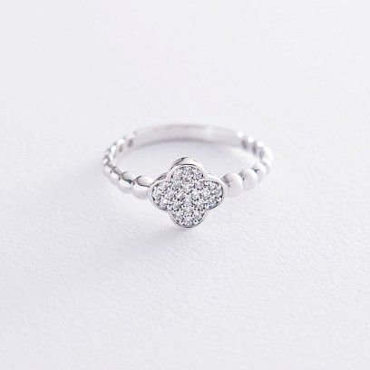 Золотое кольцо "Клевер" (фианиты) к06543