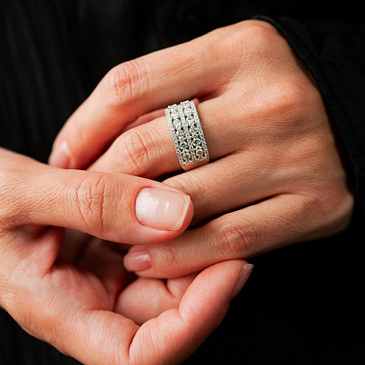 Золотое кольцо с бриллиантами кб0561cha №2