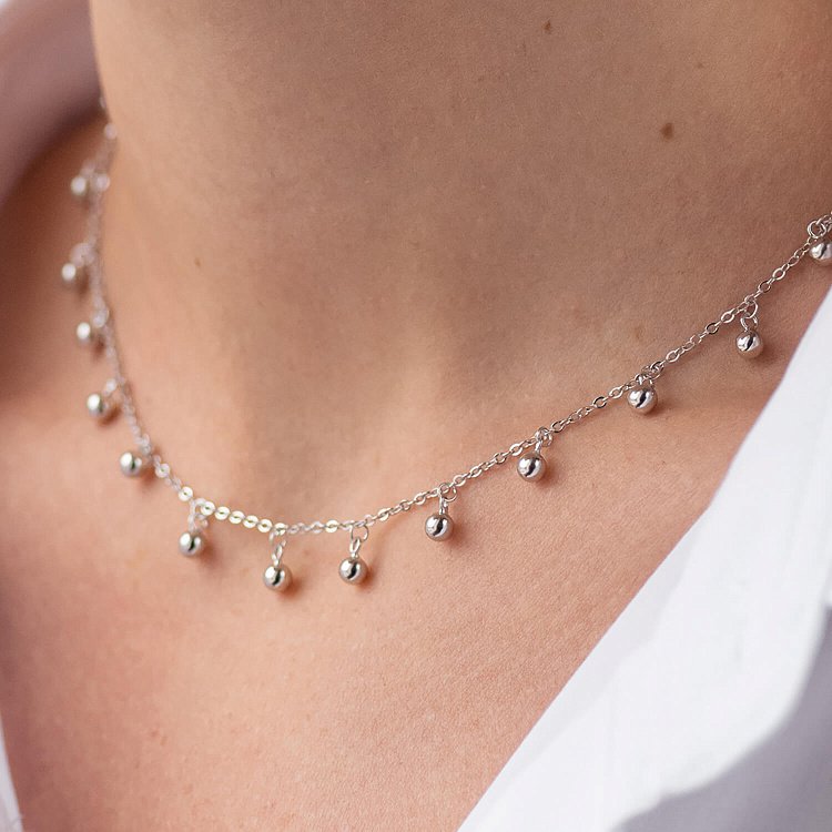 Срібне кольє "Кульки" 181247 від ювелірного магазину Онікс - 6