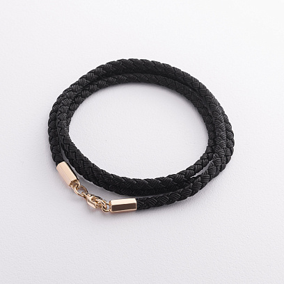 Ювелірний шнурок із золотою застібкою кол02654