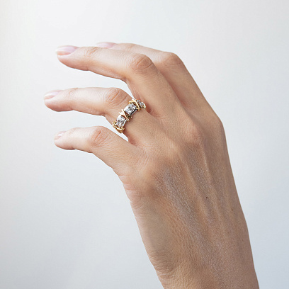 Кольцо "Rosie" с фианитами (белое золото) к08373 №4