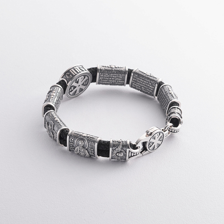 Серебряный браслет "Иисус Христос. Спаси и Сохрани (на укр. языке) 1698 от ювелирного магазина Оникс - 1