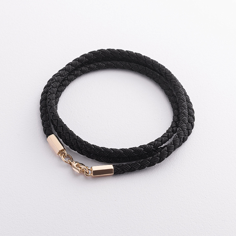 Ювелірний шнурок із золотою застібкою кол02654 від ювелірного магазину Онікс