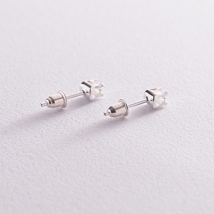 Серьги - пусеты из серебра (фианиты) 121303 от ювелирного магазина Оникс - 2