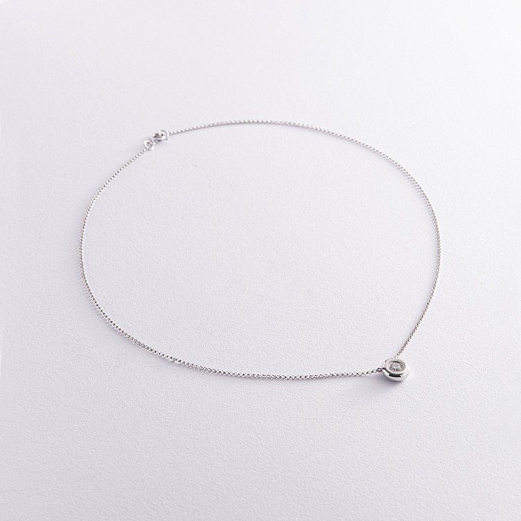 Золотое колье с одним камнем (бриллиант) кол402ke от ювелирного магазина Оникс - 2