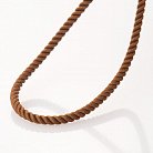Шелковый коричневый шнурок с гладкой золотой застежкой (2мм) кол00934 от ювелирного магазина Оникс - 1