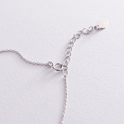 Серебряное колье "Крестик" с фианитами 181137 №4