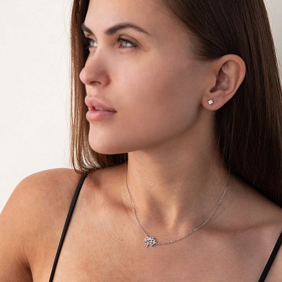 Серебряное колье "Древо жизни" с фианитами 181179 №2