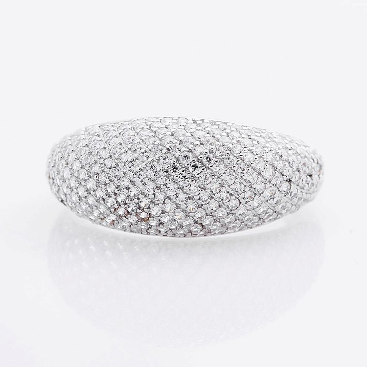 Золотое кольцо (фианиты) к04025 от ювелирного магазина Оникс - 2