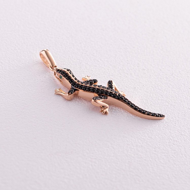 Золота підвіска "Ящірка" (фіаніти) п01925 від ювелірного магазину Онікс