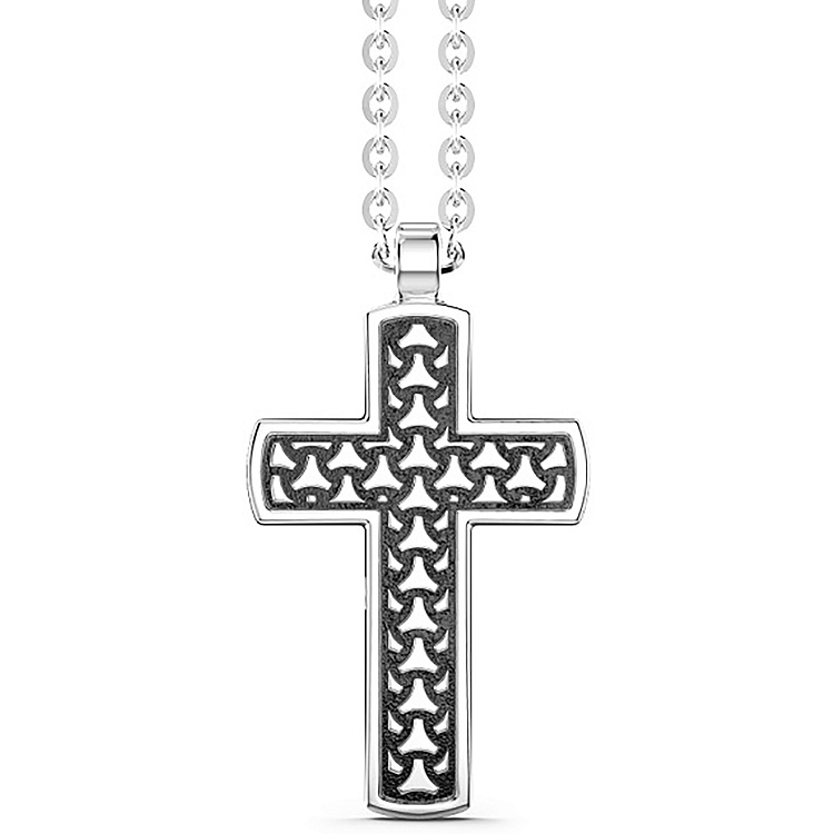 Мужское серебряное колье "Крест" Zancan EXC461L от ювелирного магазина Оникс