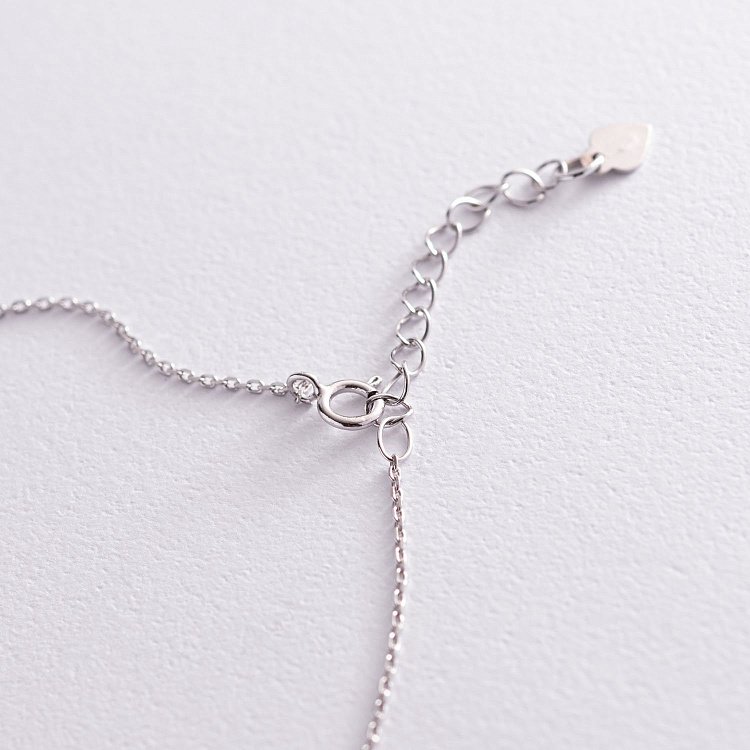 Серебряное колье "Крестик" с фианитами 181137 от ювелирного магазина Оникс - 4