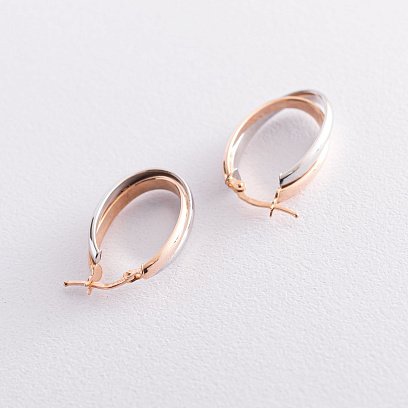 Серьги "Сплетение" (красное и белое золото) с04869 №4