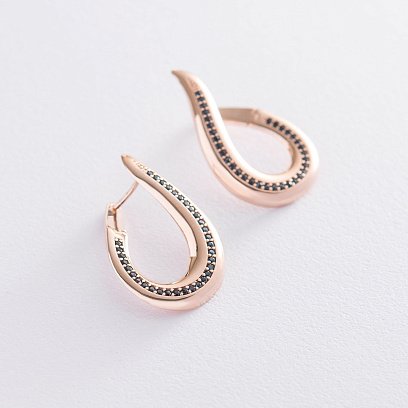 Золотые серьги "Грация" с06558