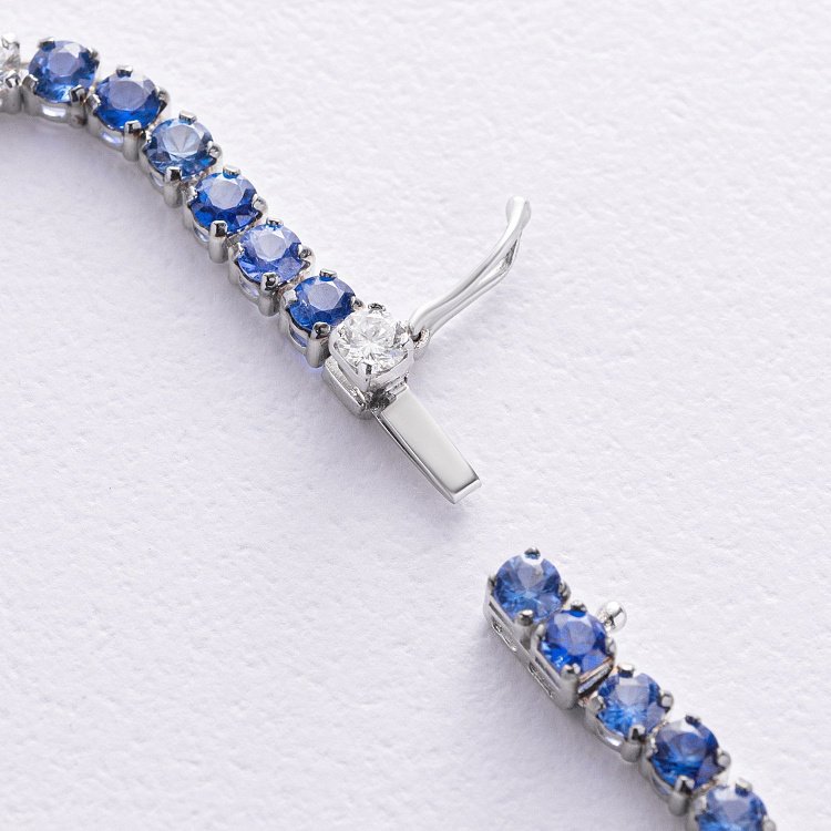 Золотий браслет з сапфірами і діамантами бб0058sth - 4 Золотий браслет з сапфірами і діамантами бб0058sth від ювелірного магазину Онікс - 4