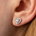 Золоті сережки - пусети "Сердечки" з діамантами сб0490cha от ювелирного магазина Оникс - 1