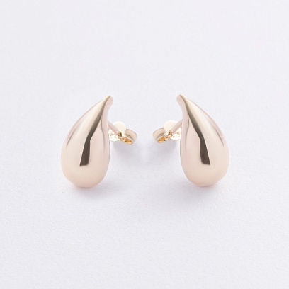 Серьги - пусеты "Megan" в желтом золоте с09268 №2