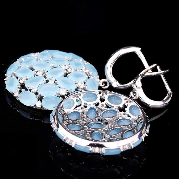 Круглі сережки зі срібла з фіанітами 121291 від ювелірного магазину Онікс - 2