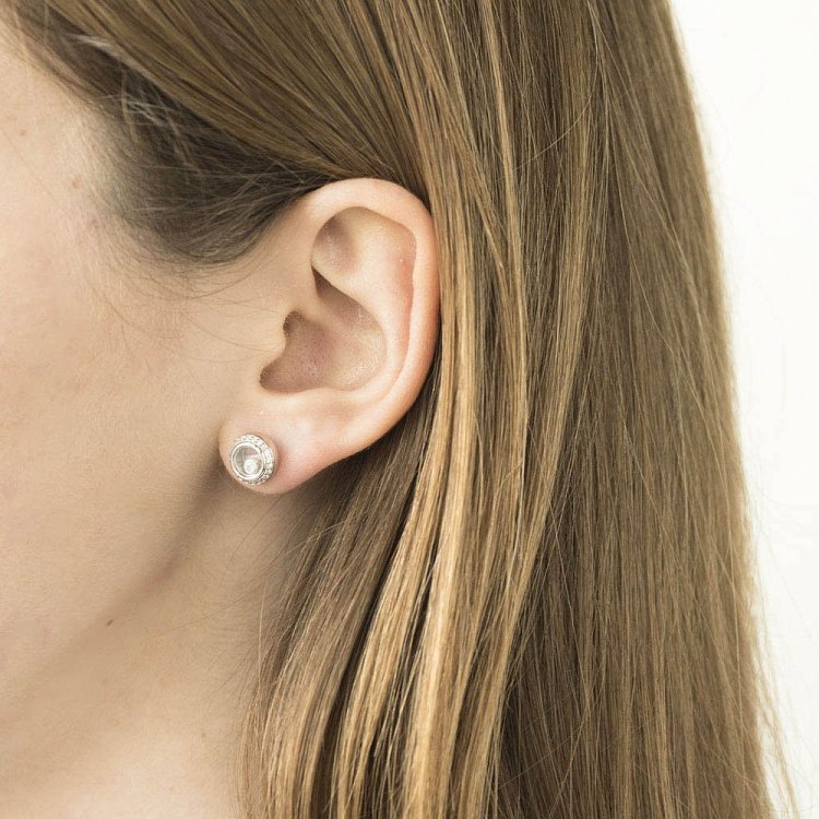 Срібні сережки-пусети (ювелірне скло, фіаніти) 122329 від ювелірного магазину Онікс - 3