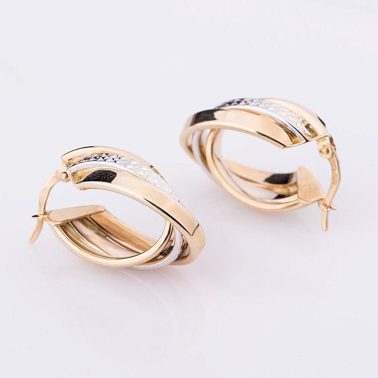 Золоті сережки (2,5 см) с03419 від ювелірного магазину Онікс - 2