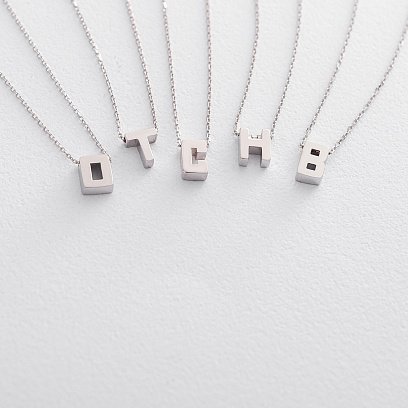 Кольє з буквою "А" в білому золоті кол01254А №5