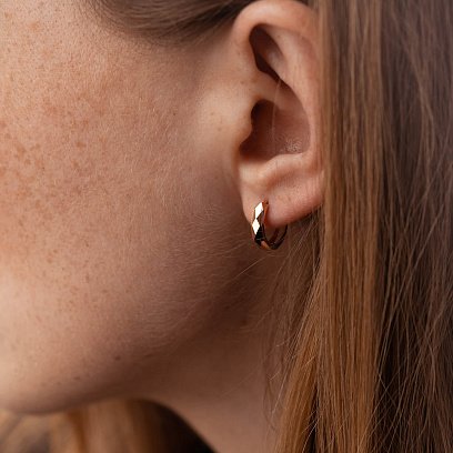 Серьги - кольца "Джоанна" в красном золоте с07218 №4