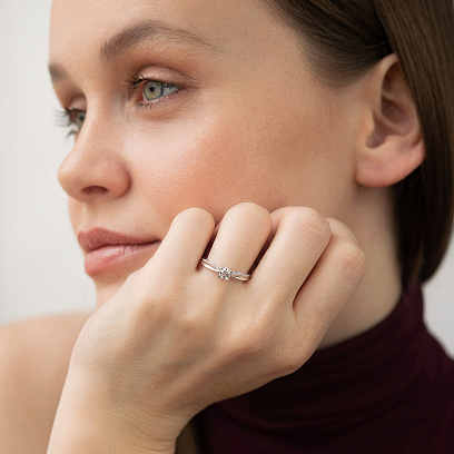 Помолвочное золотое кольцо с бриллиантами кб0580nl №4