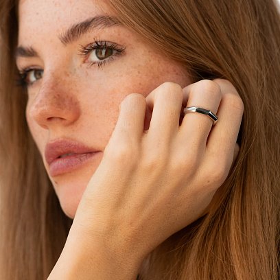 Серебряное кольцо "Геометрия" 1548 №2